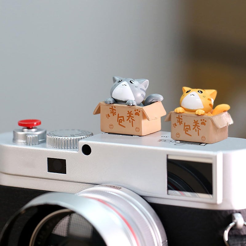 MENGSOOD Camera Hot Shoe Cover, Cartoon Hot Shoe Cap, Hot Shoe Protector Compatible with Sony Fujifilm Fuji Canon Nikon Pentax Leical Panasonic (2pcs Cat) - Image 1